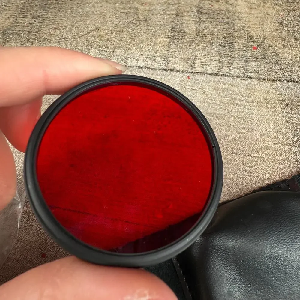 Vintage Hoya 48mm Lens Filter with Case Blue, Red & Green Pop Filter